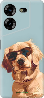 Силиконовый чехол Пес в очках для Tecno Pova 5 - 6381u-3139 изображение 