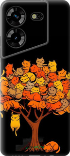 Силиконовый чехол Дерево и котики для Tecno Pova 5 - 6516u-3139 изображение 