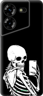 Силиконовый чехол Скелет делает Selfie для Tecno Pova 5 - 6535u-3139 изображение 
