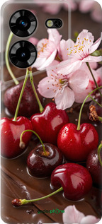 Силиконовый чехол Вишня в шоколаде для Tecno Pova 5 - 6698u-3139 изображение 