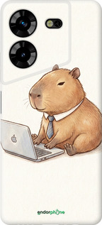 Силиконовый чехол Funny Capybara CEO Working для Tecno Pova 5 - 6777u-3139 изображение 