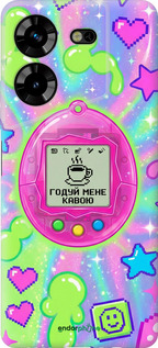 Силиконовый чехол Y2K Aesthetic Retro Pet: Годуй мене кавою для Tecno Pova 5 - 6784u-3139 изображение 