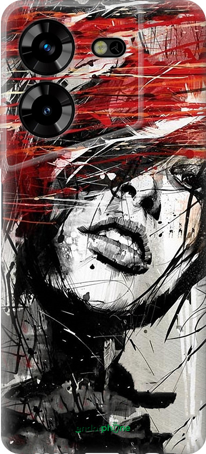 Силиконовый чехол Лицо девушки для Tecno Pova 5 - 1162u-3139 изображение 