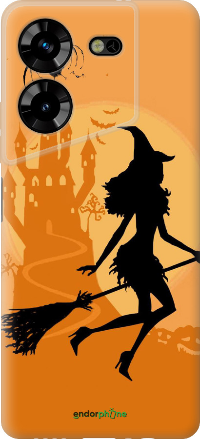 Силиконовый чехол Ведьма на метле для Tecno Pova 5 - 1184u-3139 изображение 