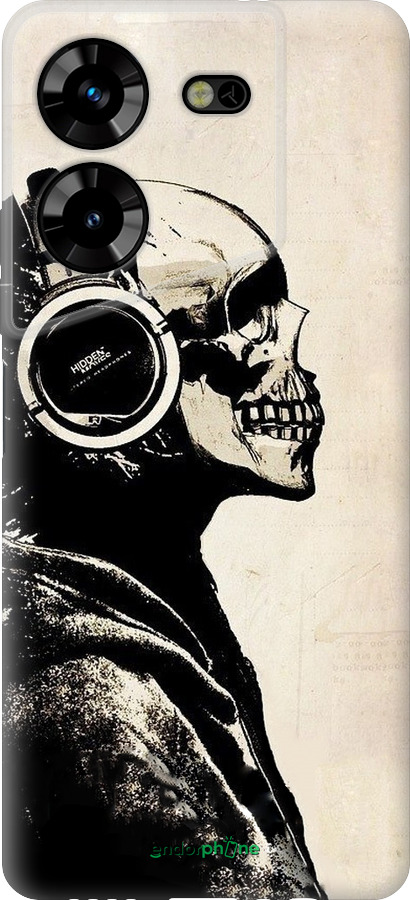 Силіконовий чехол Скелет-меломан v2 для Tecno Pova 5 - 1200u-3139 изображение 