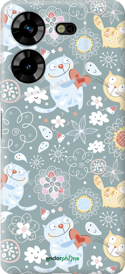 Силиконовый чехол Котята v3 для Tecno Pova 5 - 1223u-3139 изображение 