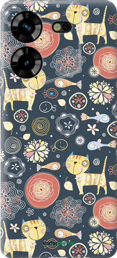 Силиконовый чехол Котята v4 для Tecno Pova 5 - 1224u-3139 изображение 