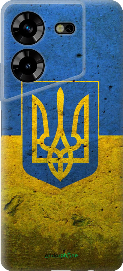 Силиконовый чехол Флаг и герб Украины 2 для Tecno Pova 5 - 378u-3139 изображение 
