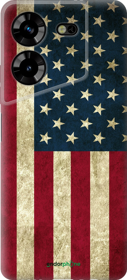 Силиконовый чехол Флаг США для Tecno Pova 5 - 395u-3139 изображение 