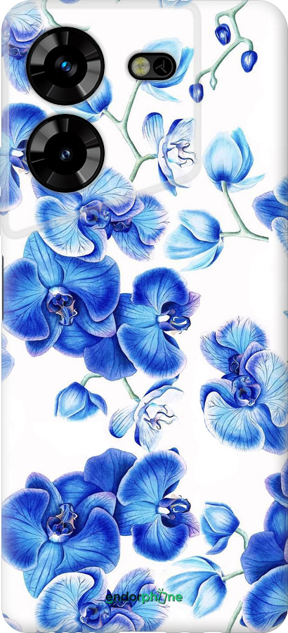 Силиконовый чехол Голубые орхидеи для Tecno Pova 5 - 4406u-3139 изображение 