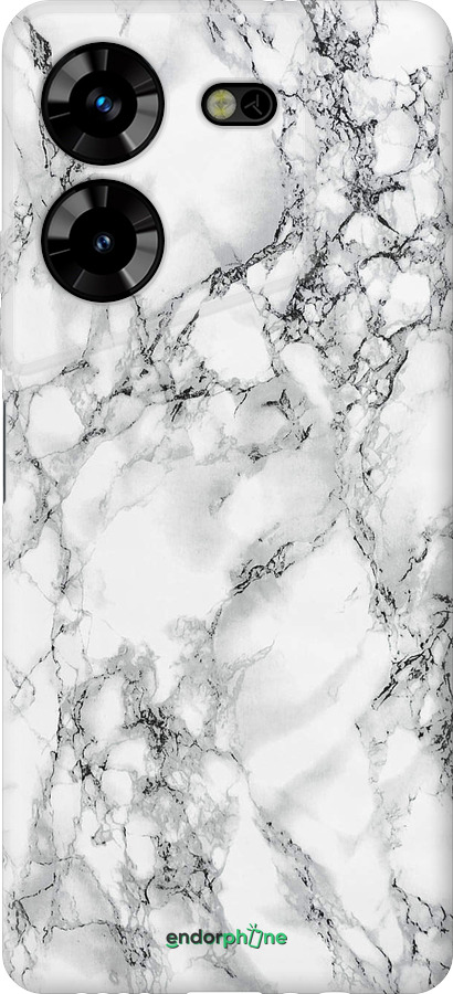 Силиконовый чехол Мрамор белый для Tecno Pova 5 - 4480u-3139 изображение 