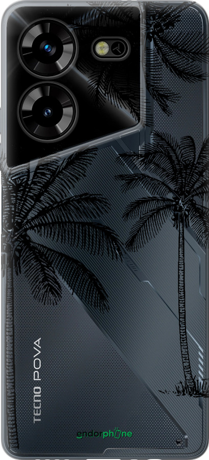Силіконовий чехол Пальми1 для Tecno Pova 5 - 4634u-3139 изображение 