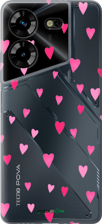 Силіконовий чехол Сердечка 2 для Tecno Pova 5 - 4763u-3139 изображение 