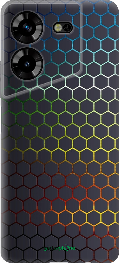 Силиконовый чехол Переливающиеся соты для Tecno Pova 5 - 498u-3139 изображение 