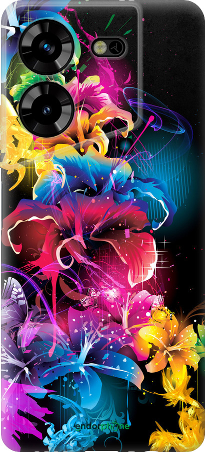 Силиконовый чехол Абстрактные цветы для Tecno Pova 5 - 511u-3139 изображение 