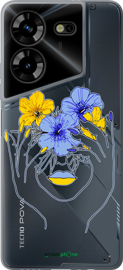 Силиконовый чехол Девушка v4 для Tecno Pova 5 - 5276u-3139 изображение 