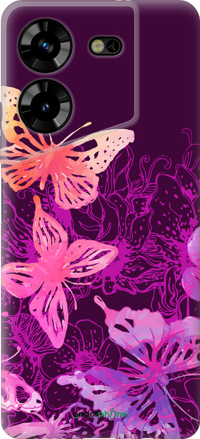 Силіконовий чехол Метелики v2 для Tecno Pova 5 - 5475u-3139 изображение 