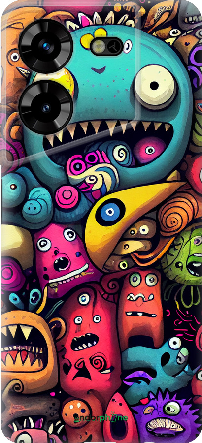 Силіконовий чехол Смішні монстри для Tecno Pova 5 - 5549u-3139 изображение 