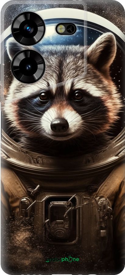 Силиконовый чехол Raccoon austronaut для Tecno Pova 5 - 5581u-3139 изображение 