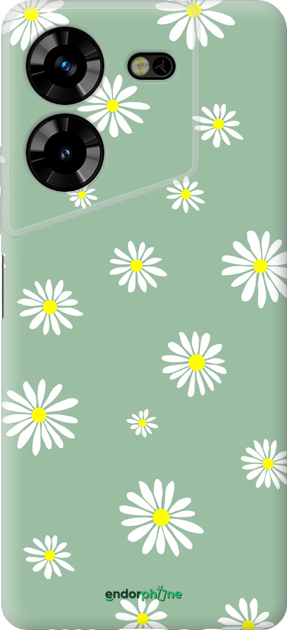Силіконовий чехол Ромашки v4 для Tecno Pova 5 - 5603u-3139 изображение 
