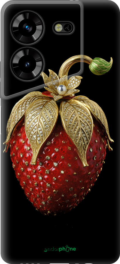 Силиконовый чехол Клубника v3 для Tecno Pova 5 - 5638u-3139 изображение 