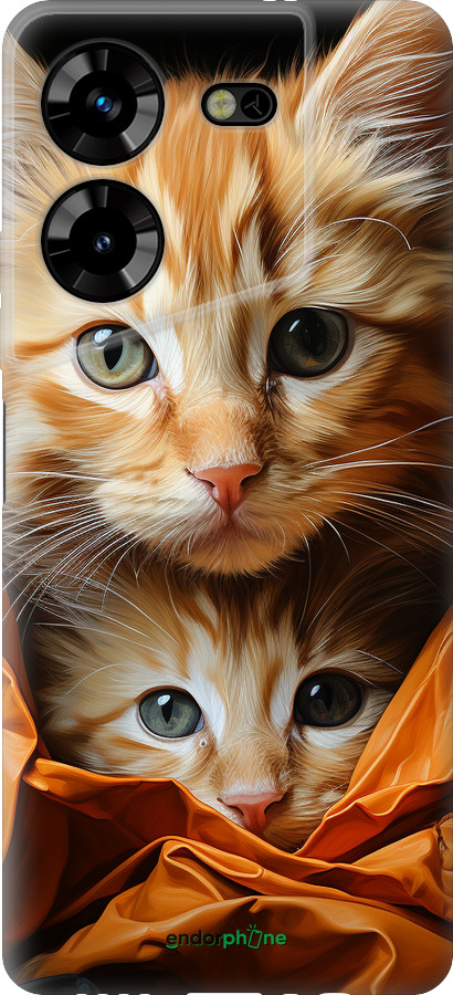 Силиконовый чехол Котики 2 для Tecno Pova 5 - 5664u-3139 изображение 