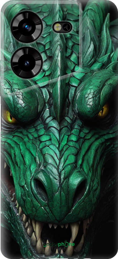 Силиконовый чехол Зелёный дракон v2 для Tecno Pova 5 - 5817u-3139 изображение 