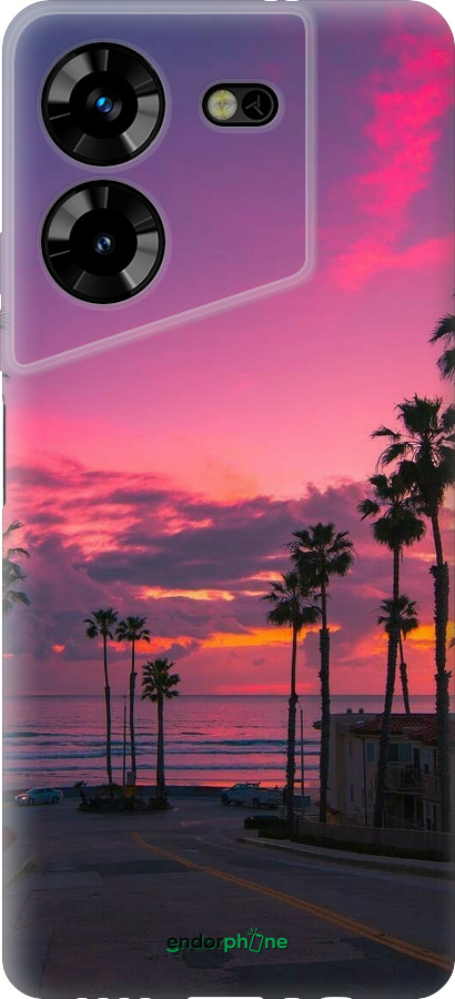 Силиконовый чехол Пальмы для Tecno Pova 5 - 5873u-3139 изображение 