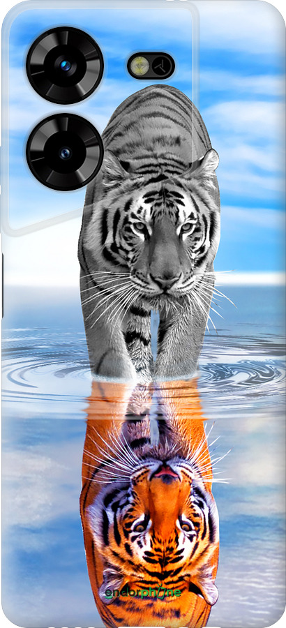 Силиконовый чехол Тигр для Tecno Pova 5 - 6016u-3139 изображение 