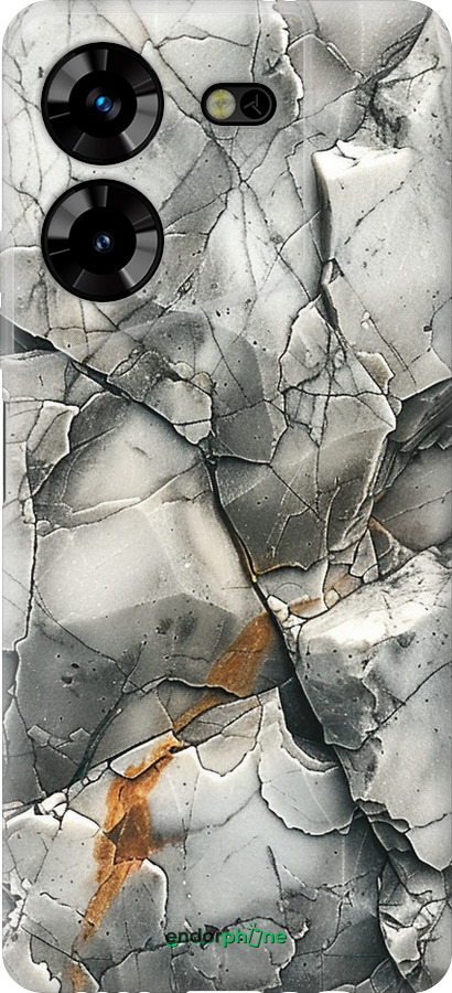 Силиконовый чехол Серый мрамор для Tecno Pova 5 - 6041u-3139 изображение 