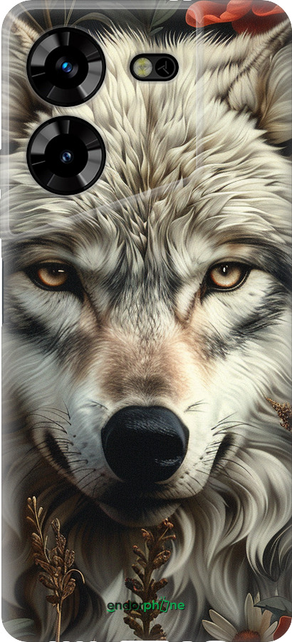 Силиконовый чехол Волчий взгляд для Tecno Pova 5 - 6066u-3139 изображение 