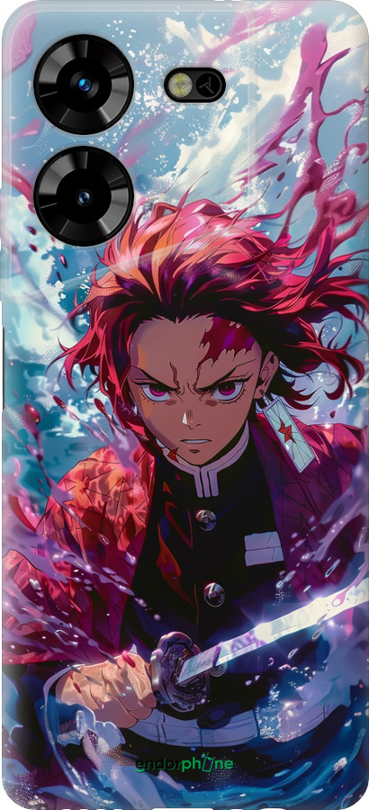 Силиконовый чехол Танджиро Камадо: Клинок рассекающий демонов для Tecno Pova 5 - 6111u-3139 изображение 