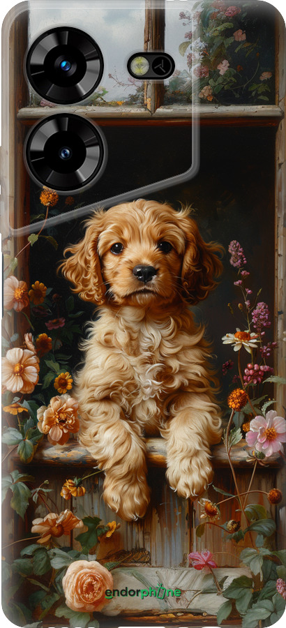 Силиконовый чехол Щенок cocker spaniel для Tecno Pova 5 - 6136u-3139 изображение 