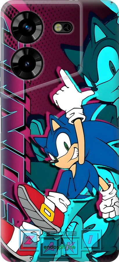 Силіконовий чехол Соник для Tecno Pova 5 - 6284u-3139 изображение 