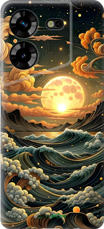 Силиконовый чехол Арт волны для Tecno Pova 5 - 6332u-3139 изображение 