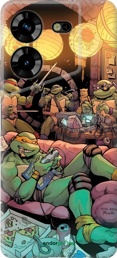 Силиконовый чехол Черепашки нинзя для Tecno Pova 5 - 6346u-3139 изображение 