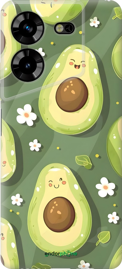 Силиконовый чехол Авокадо для Tecno Pova 5 - 6380u-3139 изображение 