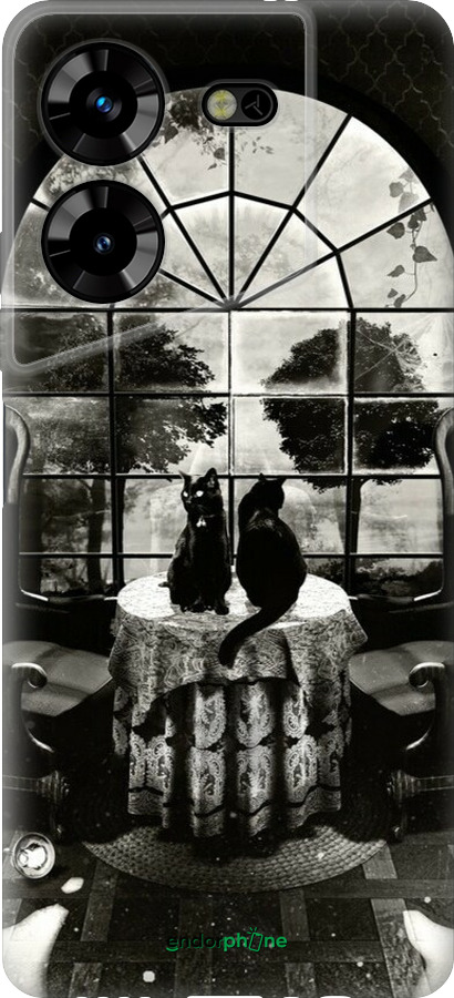 Силиконовый чехол Череп и коты для Tecno Pova 5 - 6432u-3139 изображение 