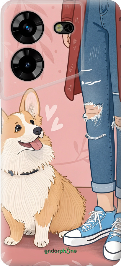 Силиконовый чехол Корги 3 для Tecno Pova 5 - 6707u-3139 изображение 