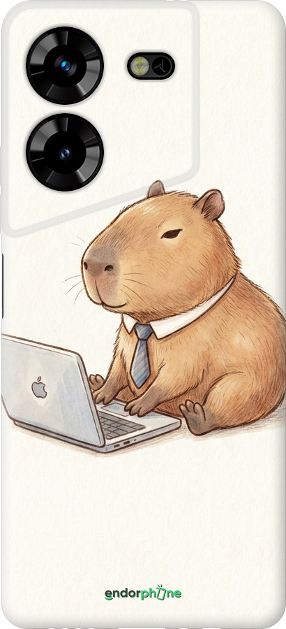 Силиконовый чехол Funny Capybara CEO Working для Tecno Pova 5 - 6777u-3139 изображение 