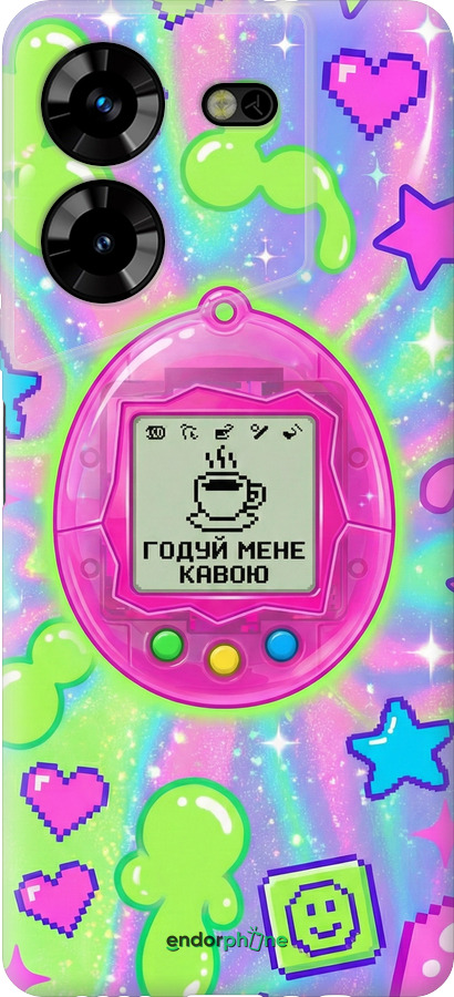 Силиконовый чехол Y2K Aesthetic Retro Pet: Годуй мене кавою для Tecno Pova 5 - 6784u-3139 изображение 