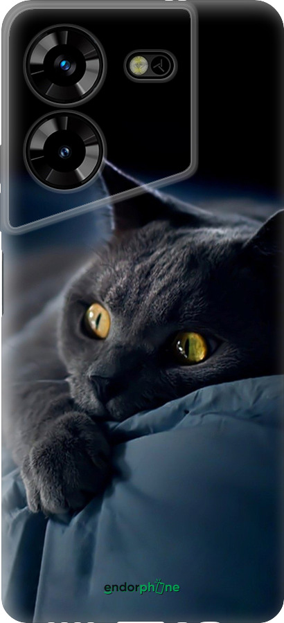 Силіконовий чехол Димчастий кіт для Tecno Pova 5 - 825u-3139 изображение 