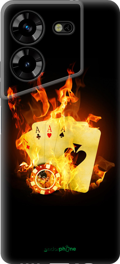 Силиконовый чехол Горящие карты для Tecno Pova 5 - 839u-3139 изображение 