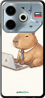 TPU чехол Funny Capybara CEO Working для Tecno POVA 6 Neo - 6777b-3753 изображение 