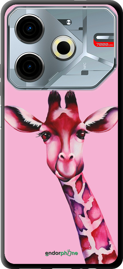 TPU чехол Розовая жирафа для Tecno POVA 6 Neo - 4441b-3753 изображение 