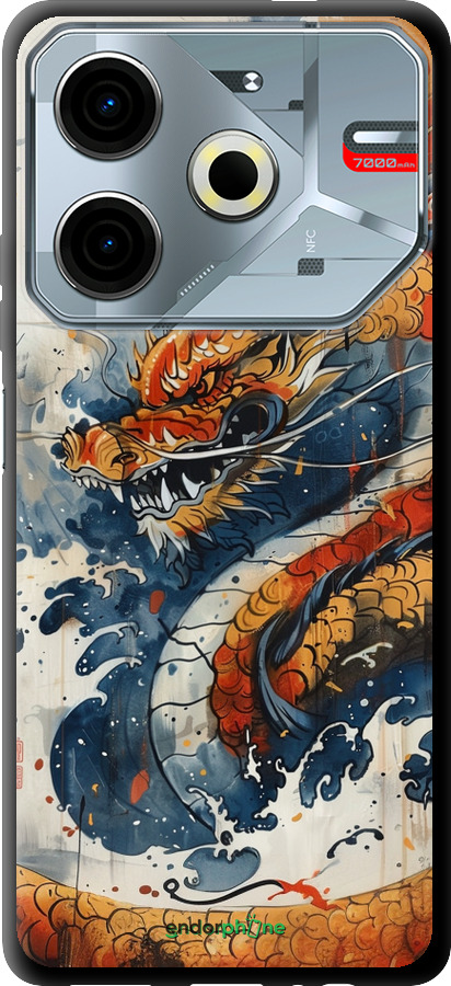TPU чехол Гнів дракона для Tecno POVA 6 Neo - 6112b-3753 изображение 