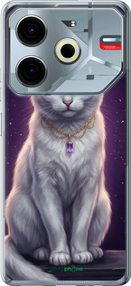 Силіконовий чехол Mystic White Cat Gothic Dark Purple Gold для Tecno POVA 6 Neo - 6805u-3753 изображение 