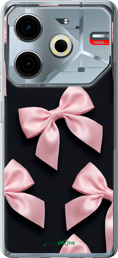 Силіконовий чехол Coquette Ribbons Dark Coquette для Tecno POVA 6 Neo - 6767u-3753 изображение 