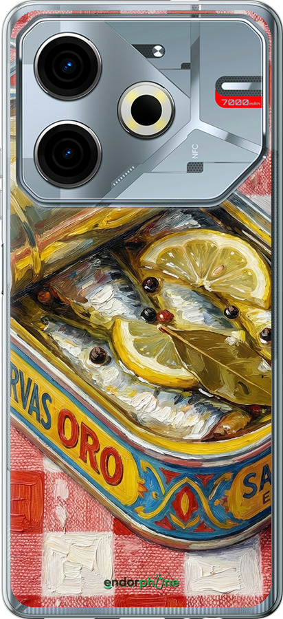 Силиконовый чехол Vintage Sardine Tin Phone для Tecno POVA 6 Neo - 6772u-3753 изображение 