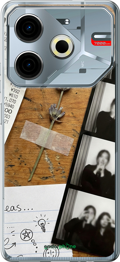 Силиконовый чехол Aesthetic Scrapbook Collage для Tecno POVA 6 Neo - 6773u-3753 изображение 